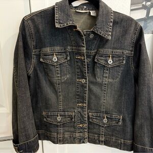 Chico's Platinum Grey Denim Jean Jacket